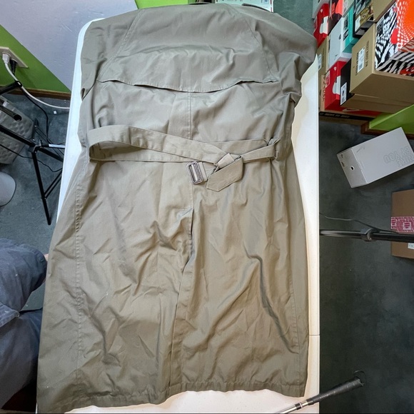 Hart Schaffner & Marx Olive Color Weather Repellant Rain Overcoat Mens 42R Size - Picture 3 of 6